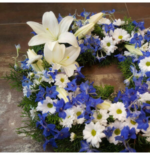 Krans vit - blå  image