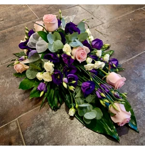 Ljusrosa ros och violett eustoma image