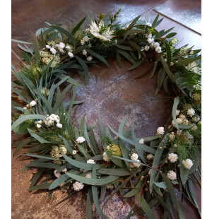 Kranssi eucalyptus, slöjblomma, nigella och stjärnflocka image