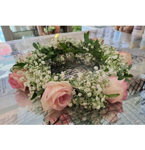 Krans slöjblomma och ros image