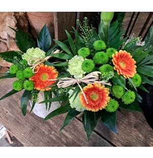 Äiti-lapsi-kimppu oranssi ja vihreä kuva